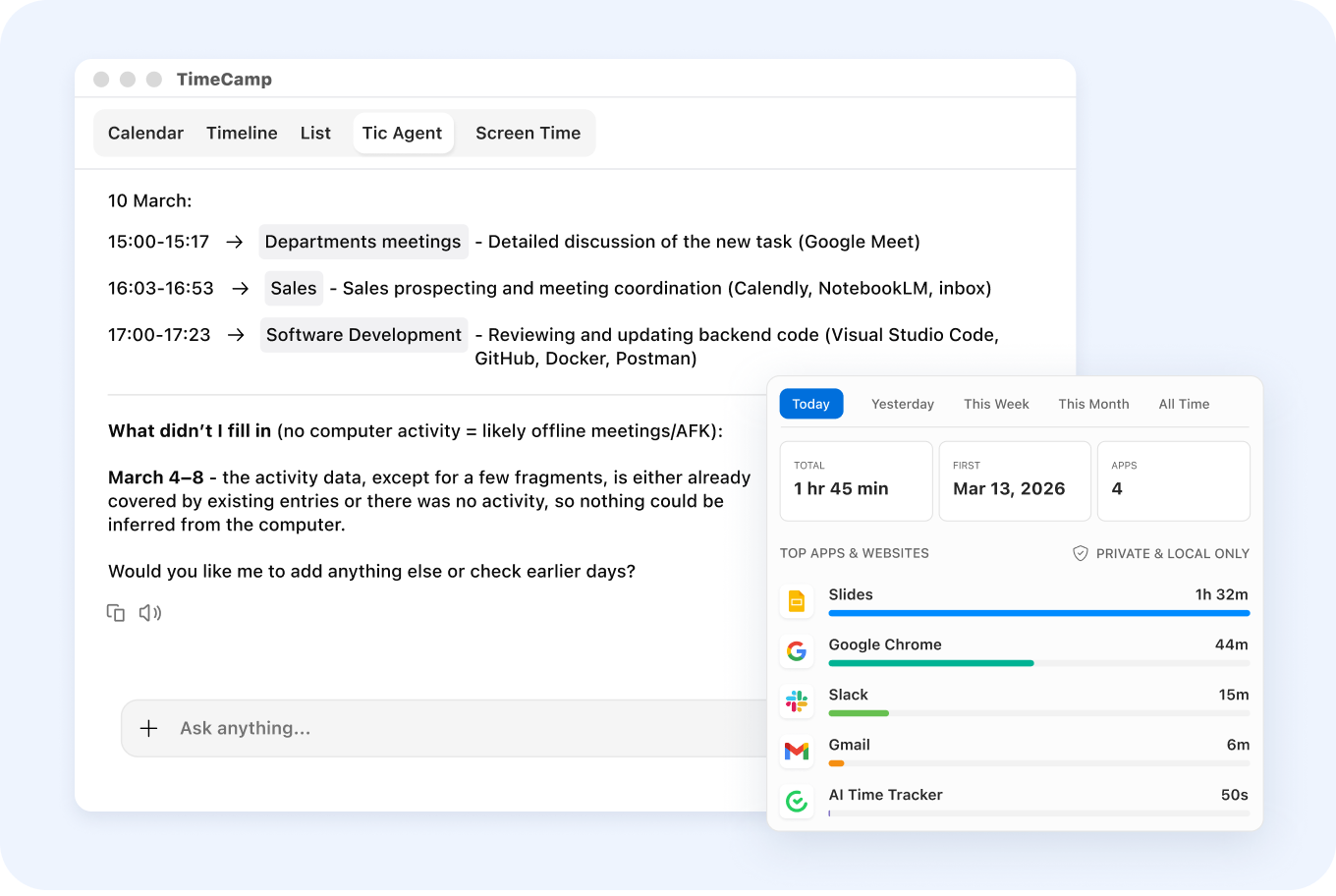 TimeCamp.com screen 2