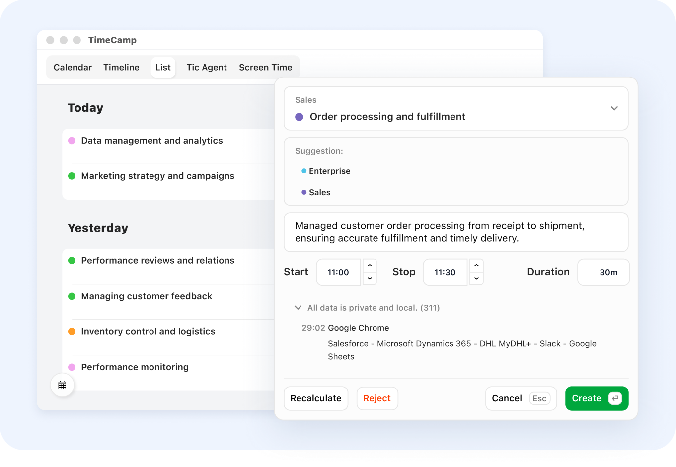 TimeCamp.com screen 4